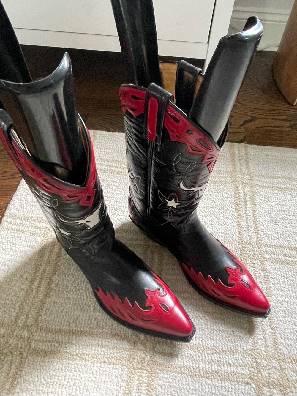 Senka Limited Edition Black and Red Leather Western Boots